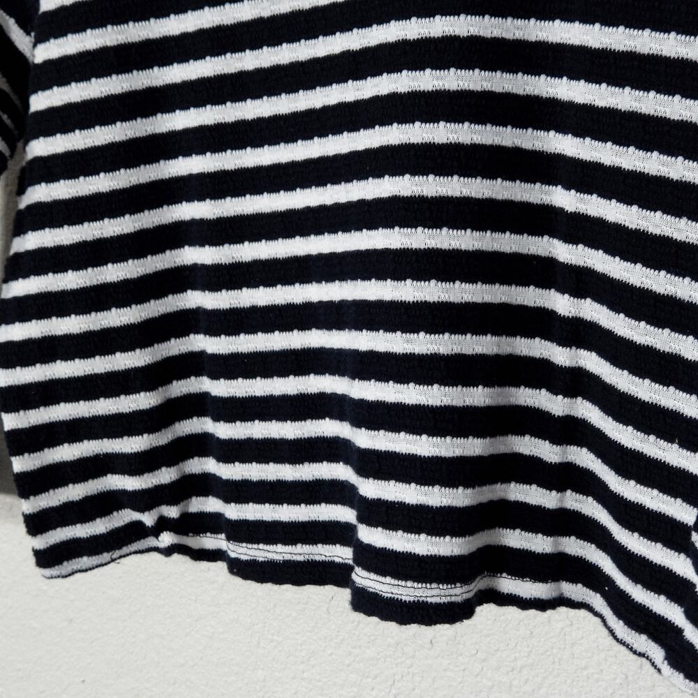 Free People Cropped Striped Knit Top Small Black White Nautical Preppy - Picture 4 of 7